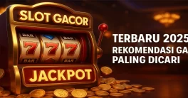 Ilustrasi 3D mesin slot modern dengan efek jackpot besar, menampilkan karakter bergaya glamor di latar kasino digital berlampu neon.